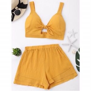 zaful yellow two piece!!